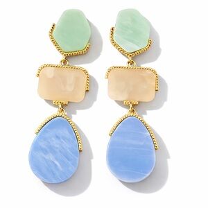 Triple Multicolor Dangle Earrings